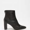 AERE Stretch Leather Ankle Boots Black Leather