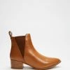 Atmos&Here Mateo Leather Ankle Boots Light Tan Leather