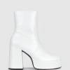 Betts Python Platform Ankle Boots White