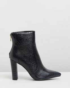 Billini Kourt Ankle Boots Black Croc