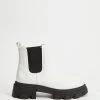 Dazie Eden Ankle Boots White Smooth PU