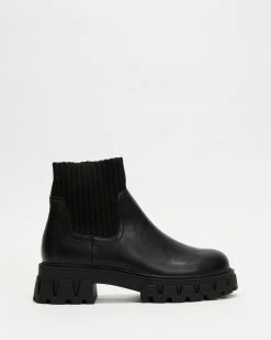 Dazie Freddie Ankle Boots Black Smooth