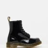 Dr Martens Womens 1460 Patent 8-Eye Boots Black Patent Lamper