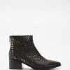 Gysette Studded Pointed Toe Boots Black