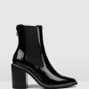 Jo Mercer Luxe High Ankle Boots BLACK PATENT