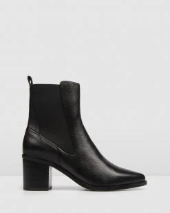 Jo Mercer Ace Mid Ankle Boots Black Leather