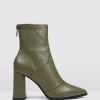 Jo Mercer Tex High Ankle Boots OLIVE GREEN LEATHER