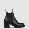 Jo Mercer Ayla Mid Ankle Boots BLACK LEATHER