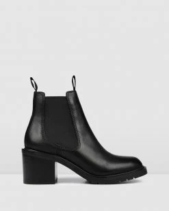 Jo Mercer Ayla Mid Ankle Boots BLACK LEATHER