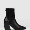 Jo Mercer Fade Mid Ankle Boots BLACK LEATHER