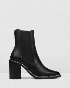 Jo Mercer Luxe High Ankle Boots BLACK LEATHER