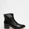 Mollini Dreema Ankle Boots Black Lizard