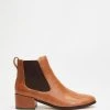 Mollini Sissta Leather Ankle Boots Walnut
