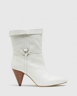 Oxford Mika Heel Boots White