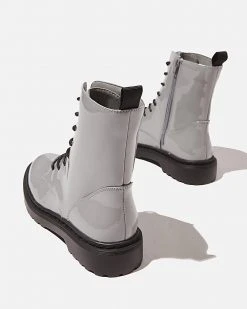Rubi Freda Combat Lace-Up Boots - Teens Grey Patent -Women's Ankle Boots Sales 2024 http3A2F2Fstatic.theiconic.com .au2Fp2Frubi 5209 0002031 3