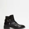 SPURR Kobe Ankle Boots Black Smooth