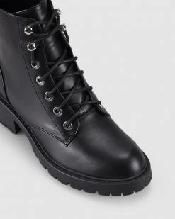 Verali Jasmin Combat Boots Black Smooth PU -Women's Ankle Boots Sales 2024 http3A2F2Fstatic.theiconic.com .au2Fp2Fverali 6845 8158551 4