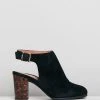 Vionic Lacey Open-Heel Boots Black Suede