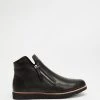 Walnut Melbourne Morgan Leather Boots Black