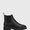 Wittner Comika Leather Rubber Sole Ankle Boots Black