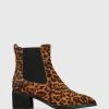 Wittner Jenae Leather Elastic Gusset Ankle Boots Prints