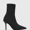 Wittner Qadira Recycled Knit Pointed Toe Ankle Boots Black