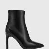 Wittner Havina Patent Leather Pointed Toe Ankle Boots Black