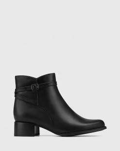 Wittner Bayley Leather Ankle Boots Black
